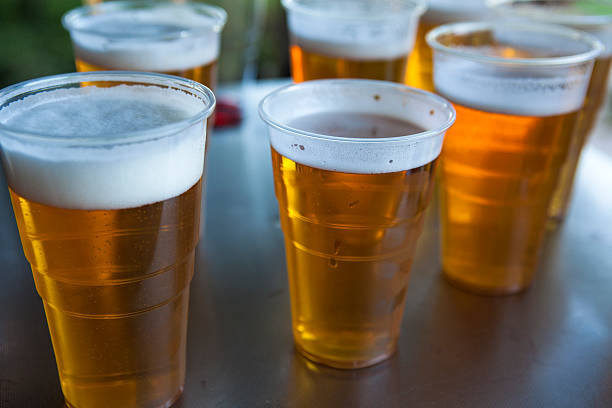Alt text: Beer in plastic cups